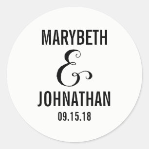 Modern We Do Script Wedding Sticker