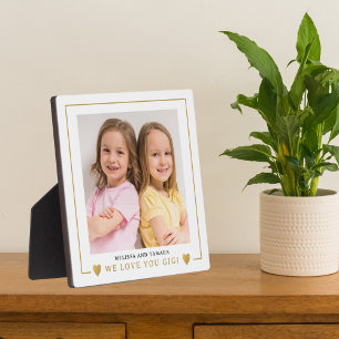 Modern We Love You Gigi Grandkids Photo   Plaque