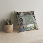 Modern WE LOVE YOU Mum Family Photo Collage Green Cushion<br><div class="desc">We love you,  Mum: For the Best Mum Ever in your life a modern,  trendy Instagram family photo collage throw pillow with modern script typography and your personal name and message. This is the dark dusty green version.</div>