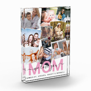 Modern 'We Love You' Mum Memory  Photo Block