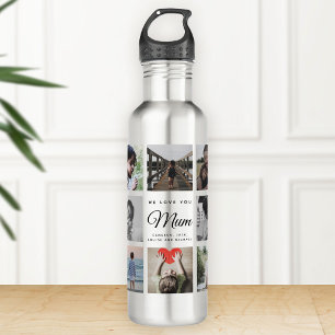 Modern WE LOVE YOU MUM Photo Collage Cool 710 Ml Water Bottle
