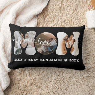 Modern We Love You Mum Photo collage Lumbar Cushion