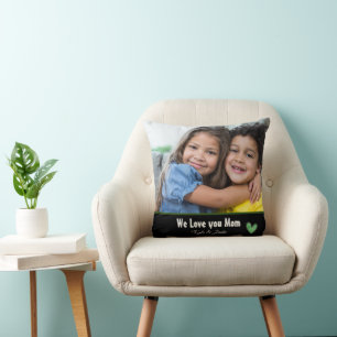 Modern We love you Mum Photo Personalised Cushion