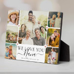 Modern We Love You Nana Family Photo Collage Plaque<br><div class="desc">An elegant,  modern Mother's Day gift: A trendy Instagram family photo collage plaque reading WE LOVE YOU NANA in pretty hand lettered script alongside your names and 7 of your favourite pictures accented by sweet printed rose gold hearts for the best grandma ever.</div>