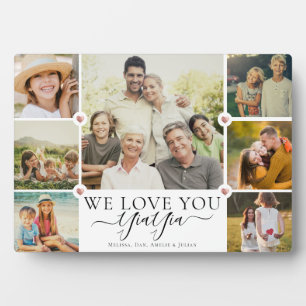 Modern We Love You YiaYia Family Photo Collage Plaque