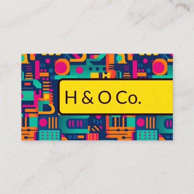 Modern Web Technology QR Code Business Card (Front)