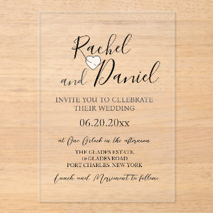 Modern Wedding Acrylic Invitations
