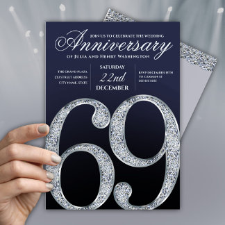 Modern Wedding Anniversary Invites | 69th