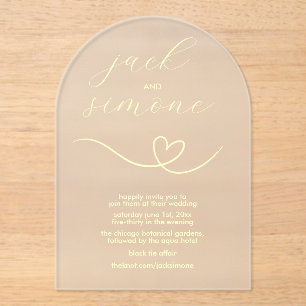 Modern Wedding   Arch Invites   Butter Yellow Acrylic Invitations