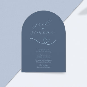 Modern Wedding Arch Invites Dark Blue