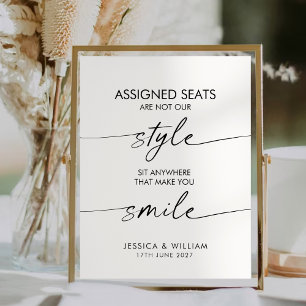 Modern Wedding Assigned Seats Are Not Our Style Pedestal Sign