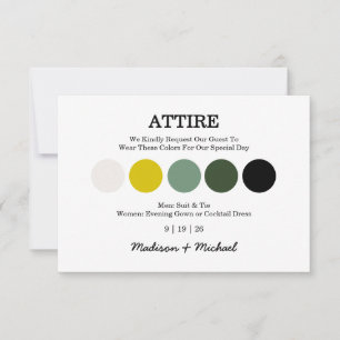 Modern Wedding Attire Dress Code Enclosure Card