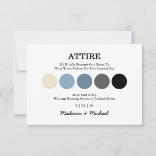 Modern Wedding Attire Dress Code Enclosure Card