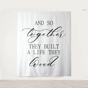 Modern Wedding Backdrop – Wedding Sign & Backdrop Tapestry