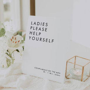 Modern Wedding Bathroom Basket Sign