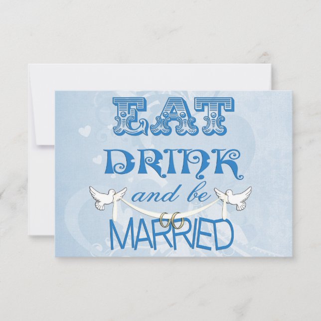 Modern Wedding Blue RSVP Invitation (Front)