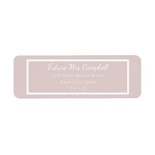 Modern wedding Blush pink Future Mrs return adress