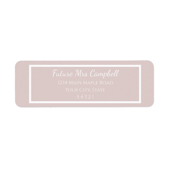 Modern wedding Blush pink Future Mrs return adress (Front)