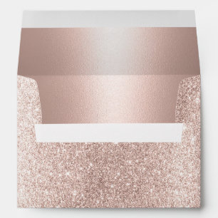 Modern Wedding Blush Rose Gold Glitter 5X7 Envelope