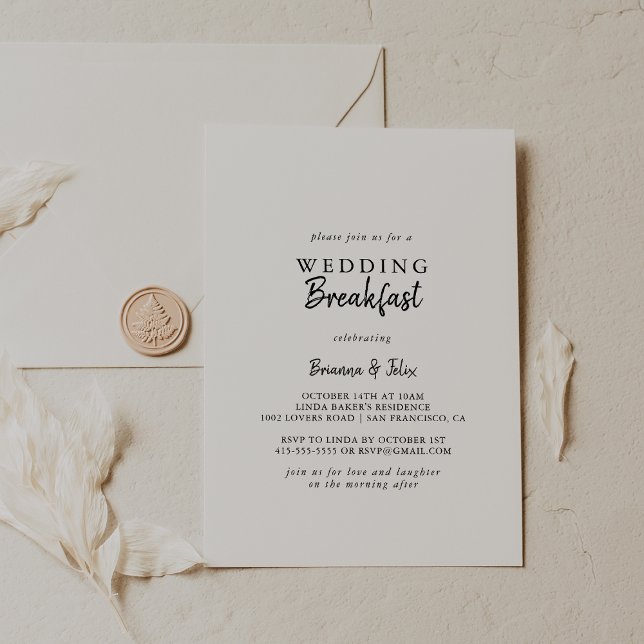Modern Wedding Breakfast Invitation (Creator Uploaded)