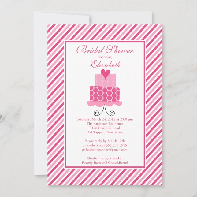 Modern Wedding Cake Bridal Shower Invitation (Front)