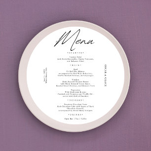 Modern Wedding   Calligraphy Minimalist Plate   Menu