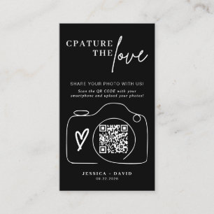 Modern Wedding Capture the love QR Code Enclosure Card