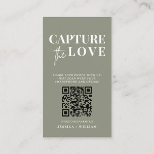 Modern Wedding Capture the love Qr Code Enclosure Card