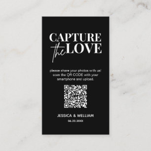 Modern Wedding Capture the love Qr Code Enclosure Card