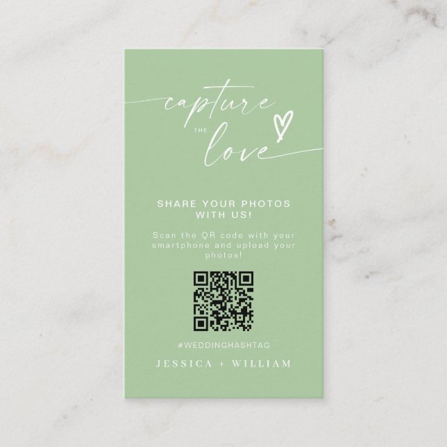 Modern Wedding Capture the love Qr Code Enclosure Card (Front)