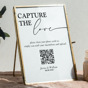 Modern Wedding Capture The Love Qr Code Sign