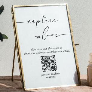 Modern Wedding Capture The Love Qr Code Sign