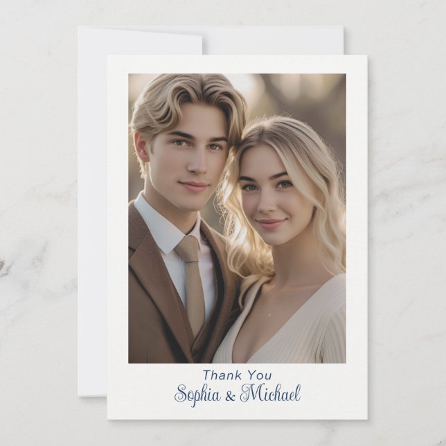 Modern Wedding Card Thank You Card Photo  (Front)