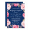 Modern Wedding Celebration Floral Wreath Navy Blue