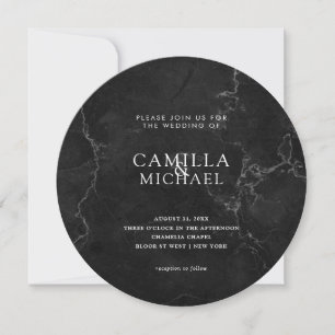 Modern Wedding Circle Announcement Invitation