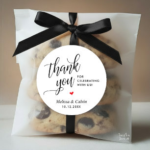 Modern Wedding Classy Thank You Gifts Classic Round Sticker