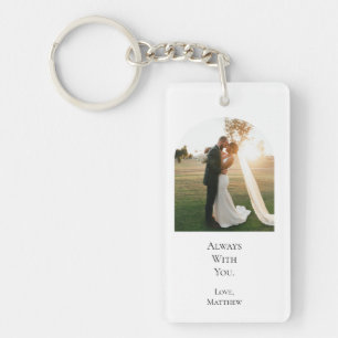 Modern Wedding Couple Anniversary 3 Photo Collage Key Ring