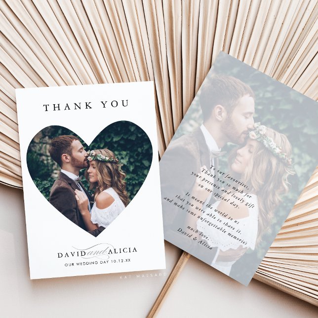 MODERN WEDDING couple photo elegant heart frame Invitation (Creator Uploaded)