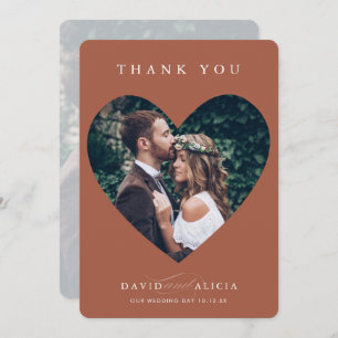 MODERN WEDDING couple photo heart frame eco brown Invitation