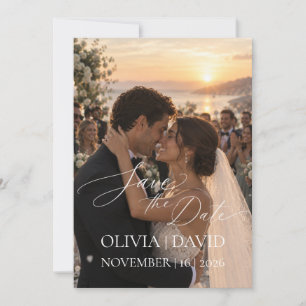 Modern Wedding Couple Photo Save The Date Template
