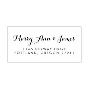 Modern Wedding Couple's Name Address Self-inking Stamp