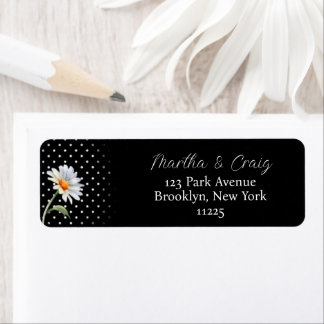 Modern Wedding Daisy Return Address Label