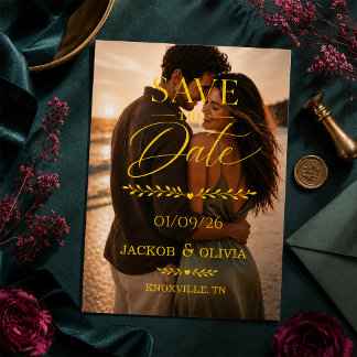 Modern Wedding Date Design Save The Date Magnetic Invitation