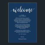 Modern Wedding Day Welcome and Itinerary Cards<br><div class="desc">Modern Rustic Wedding Day Welcome,  Events and Itinerary Card,  in Navy Blue themed.
#TeeshaDerrick</div>