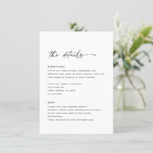 Modern Wedding Details Directions RSVP Template