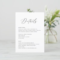 Modern Wedding Details Directions RSVP Template