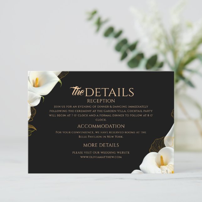 Modern Wedding Details Enclosure Card (Standing Front)