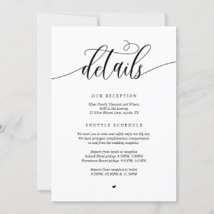 Modern Wedding Details, Navy Blue Enclosed Card