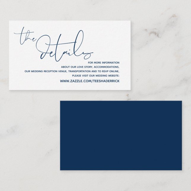 Modern Wedding Details, Online RSVP Enclosure Card (Front/Back)