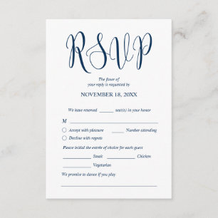 Modern Wedding Dinner Invites RSVP Enclosed Card
